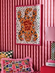 Eleanor Bowmer Pink/Orange Leopard Wall Art - Image 1 of 6