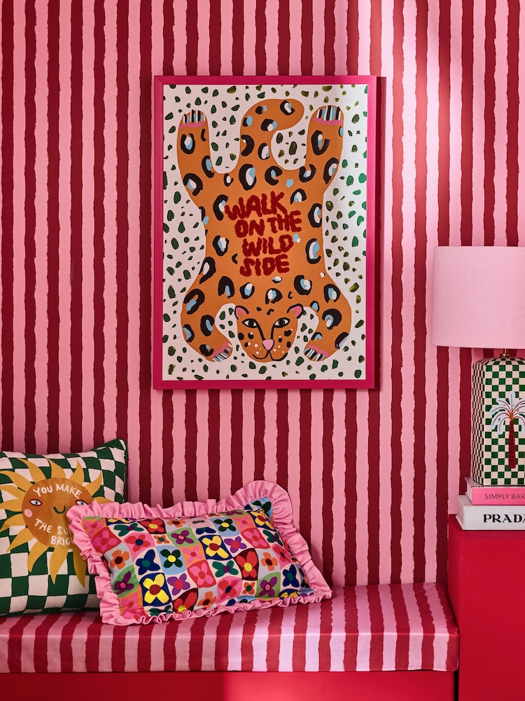 Eleanor Bowmer Pink/Orange Leopard Wall Art - Image 2 of 6
