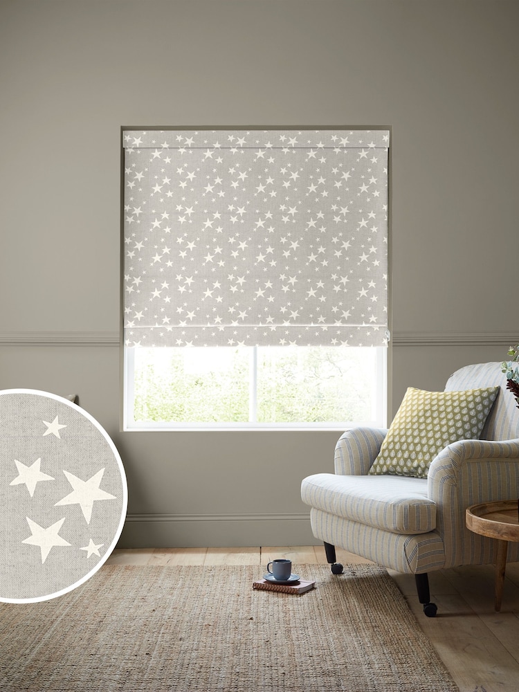 Emily Bond Pebble Grey 100% Cotton St Maws Made to Measure Roman Blinds - Image 1 of 6