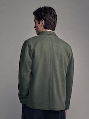 Khaki Green Smart Herringbone Shacket - Image 2 of 9