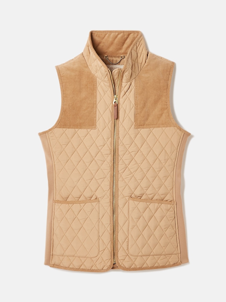 Joules Stately Beige Showerproof Diamond Quilted Gilet - Image 9 of 9 Joules Stately Beige Showerproof Diamond Quilted Gilet - Image 9 of 9
