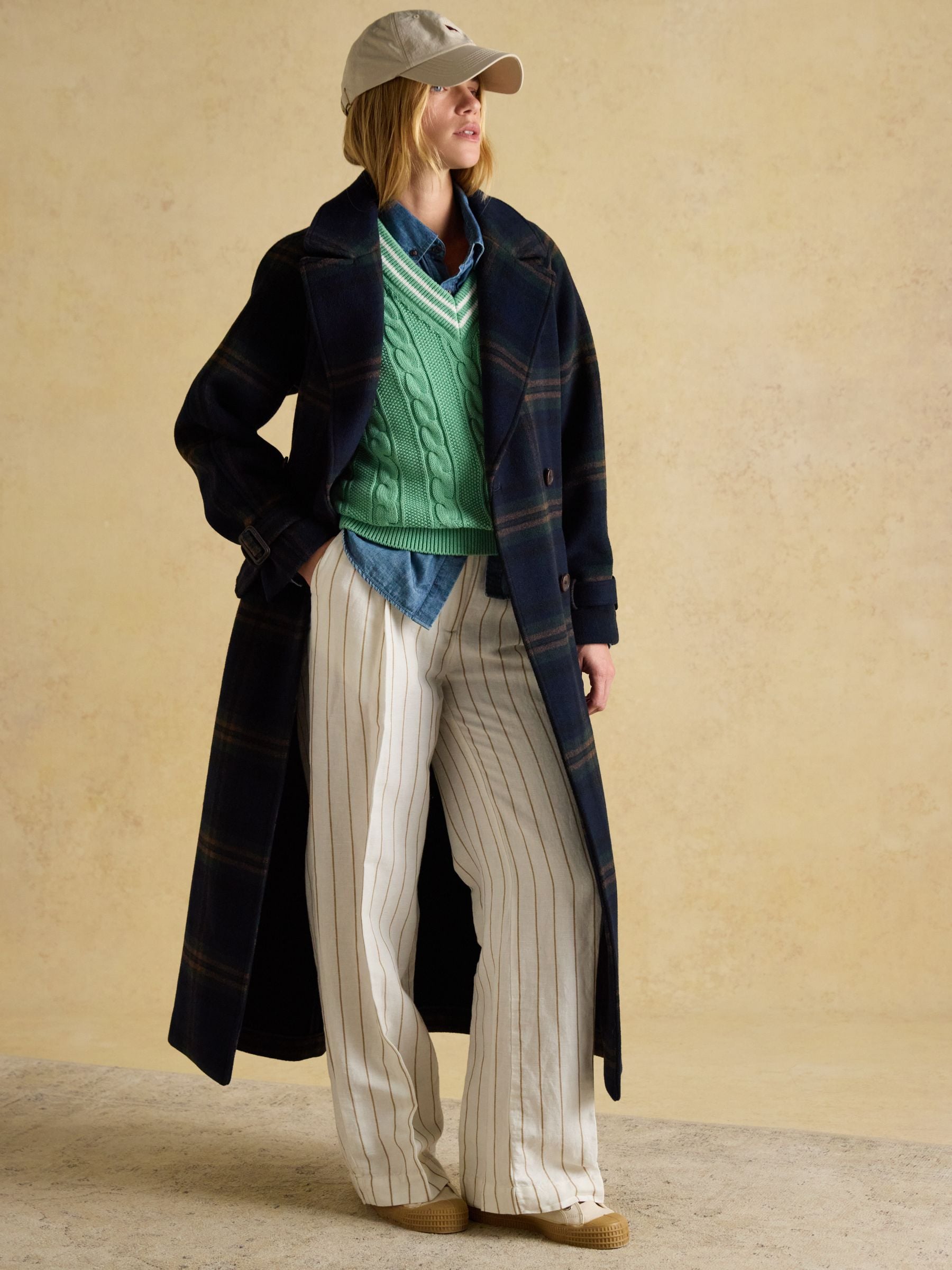 Buy Joules Amberley Navy Longline Wool Blend Coat with Belt from Next USA