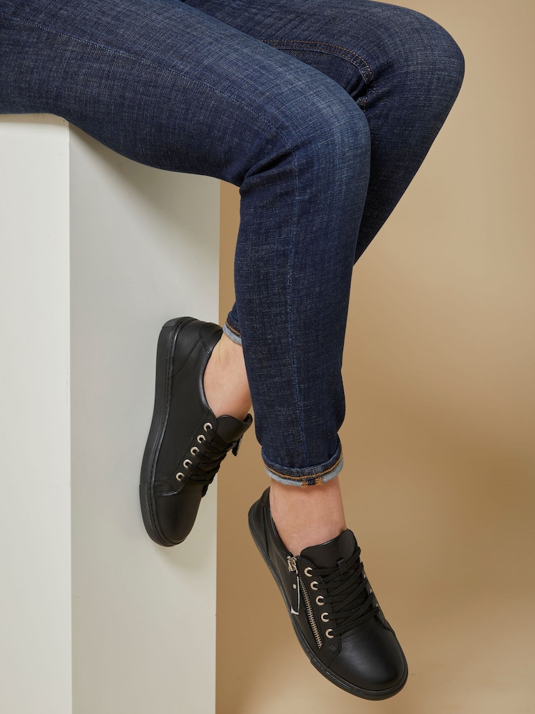 Jones Bootmaker Ladies Side Zip Casual Trainers - Image 1 of 6