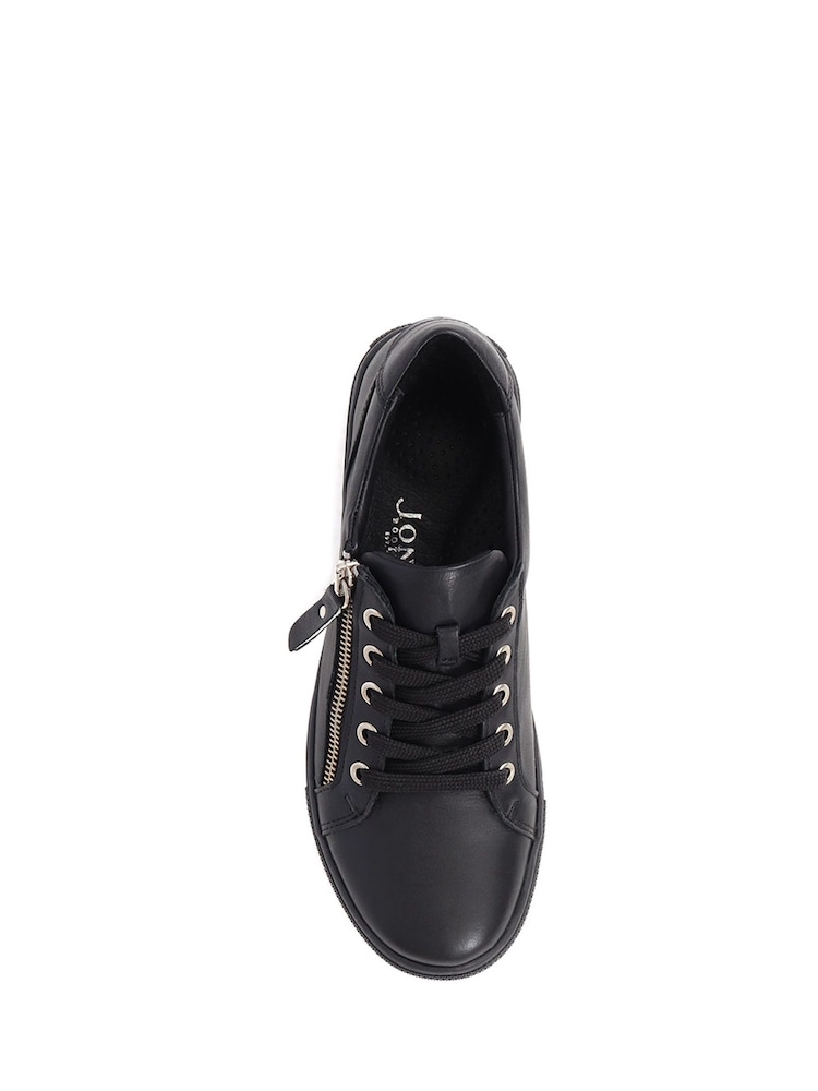 Jones Bootmaker Black/Black Standard Fit Ladies Side Zip Casual Trainers - Image 4 of 6