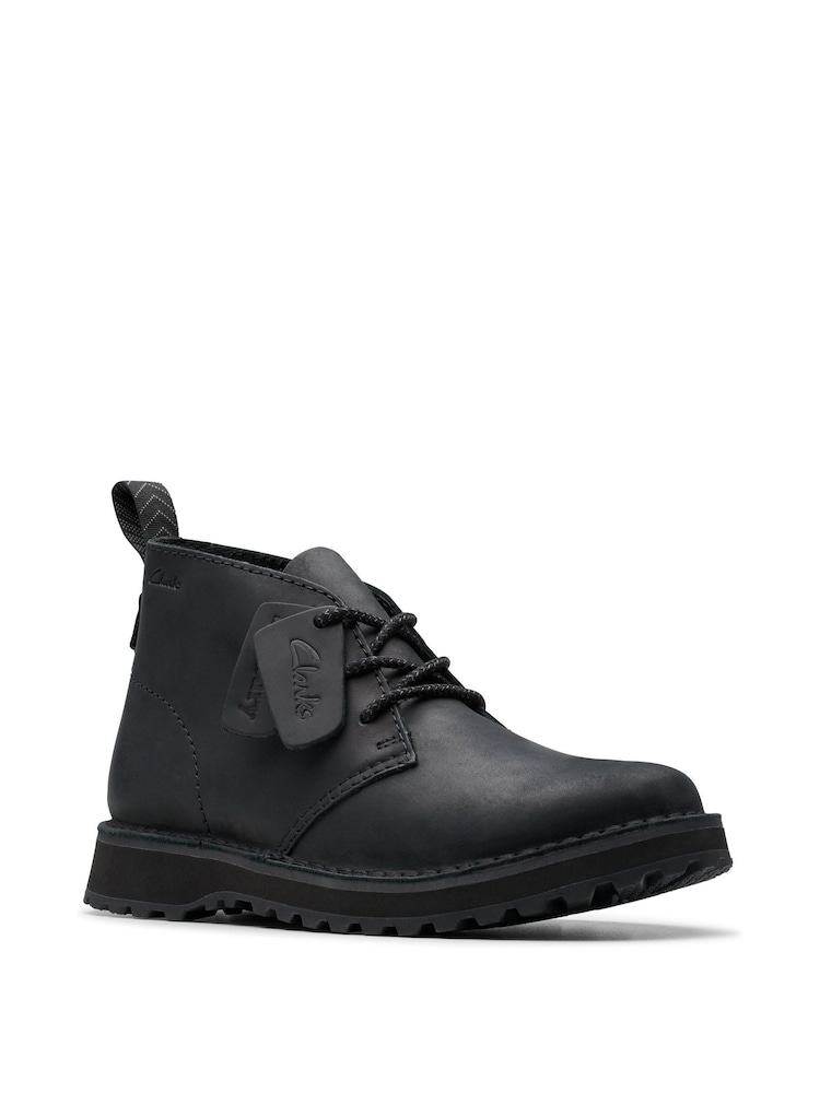 Clarks Black Leather Solsbury Derby Boots - Image 7 of 7