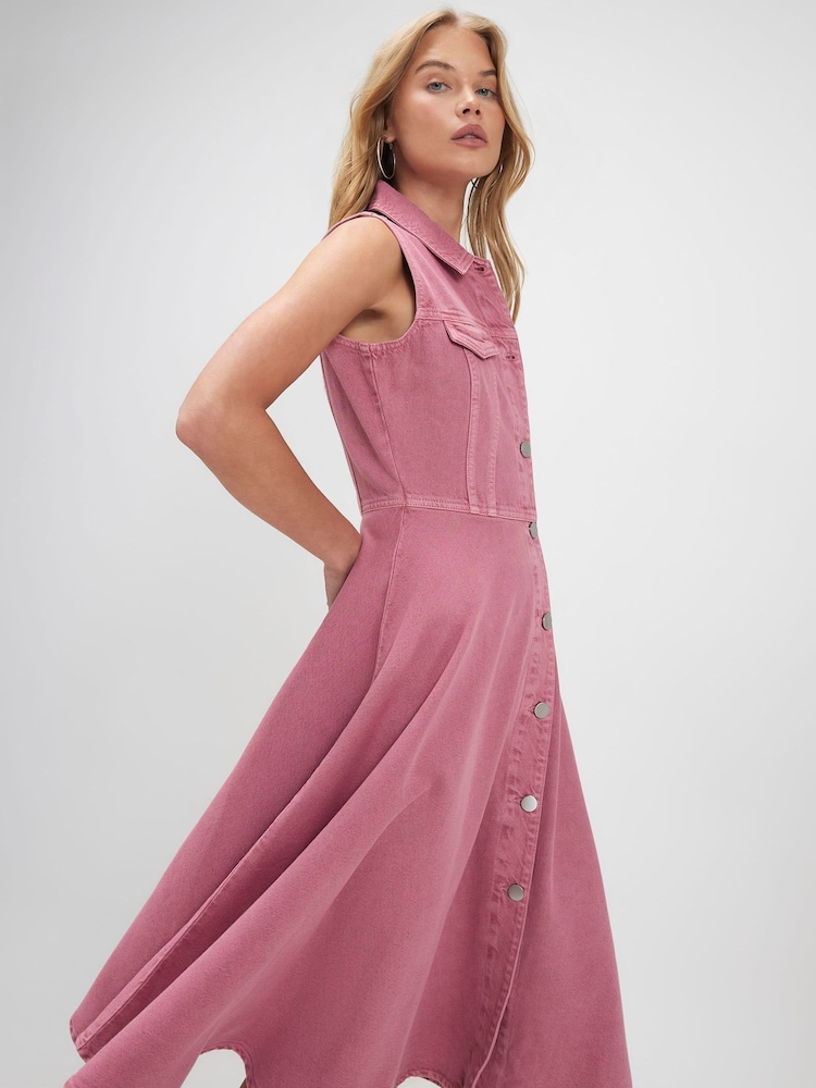 River Island Långärmad Midi Skjortklänning - Bild 4 av 4