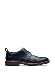 Clarks Blue Leather Aldwin Limit Shoes - Image 1 of 2