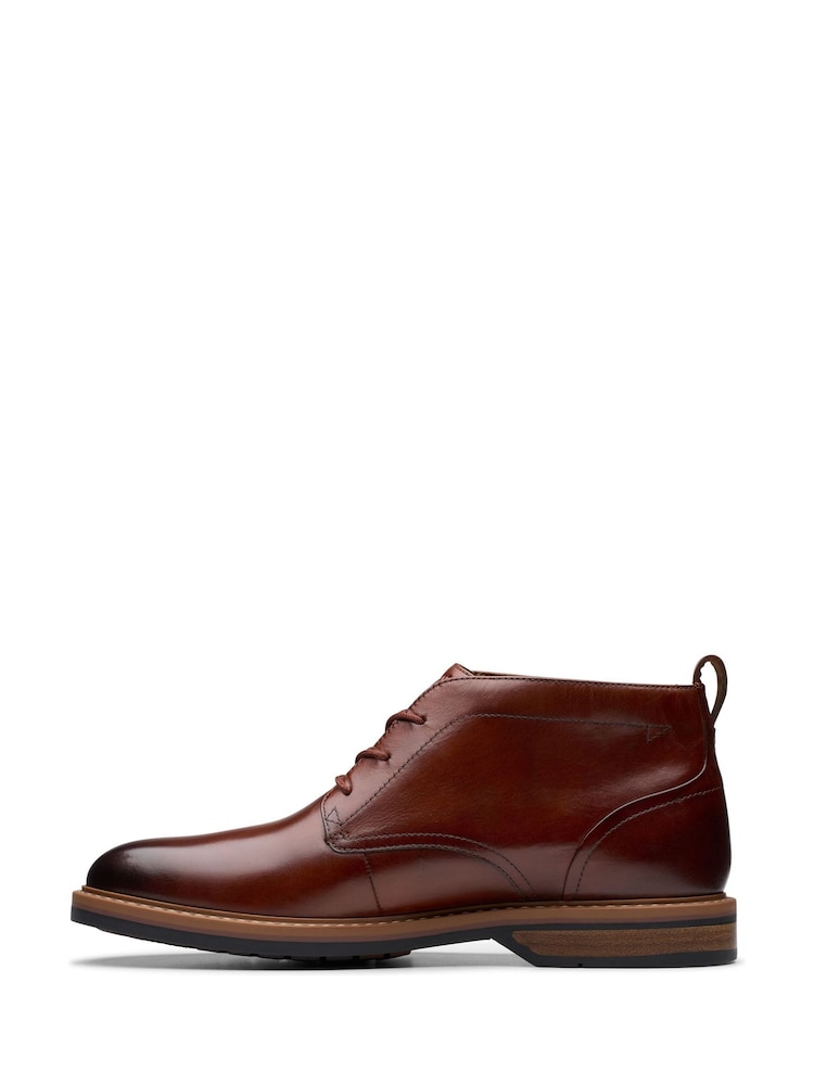 Clarks Brown Leather Aldwin Chukka Boots - Image 2 of 7