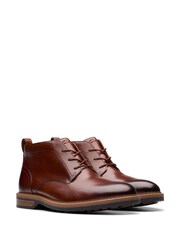Clarks Brown Leather Aldwin Chukka Boots - Image 3 of 7
