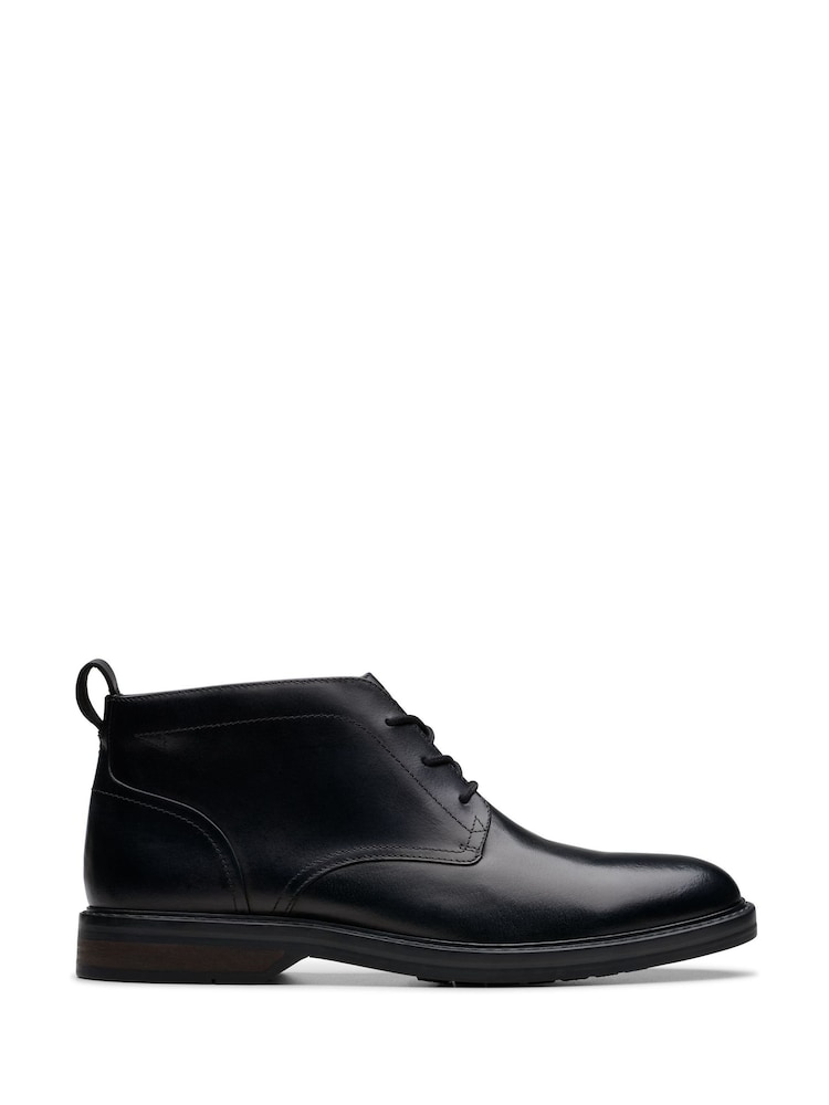 Clarks Black Leather Aldwin Chukka Boots - Image 1 of 7