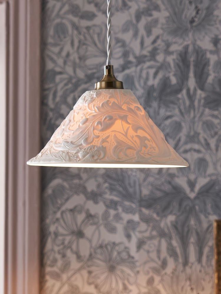 Morris & Co Cream Bachelors Button Ceramic Ceiling Pendant - Image 1 of 5