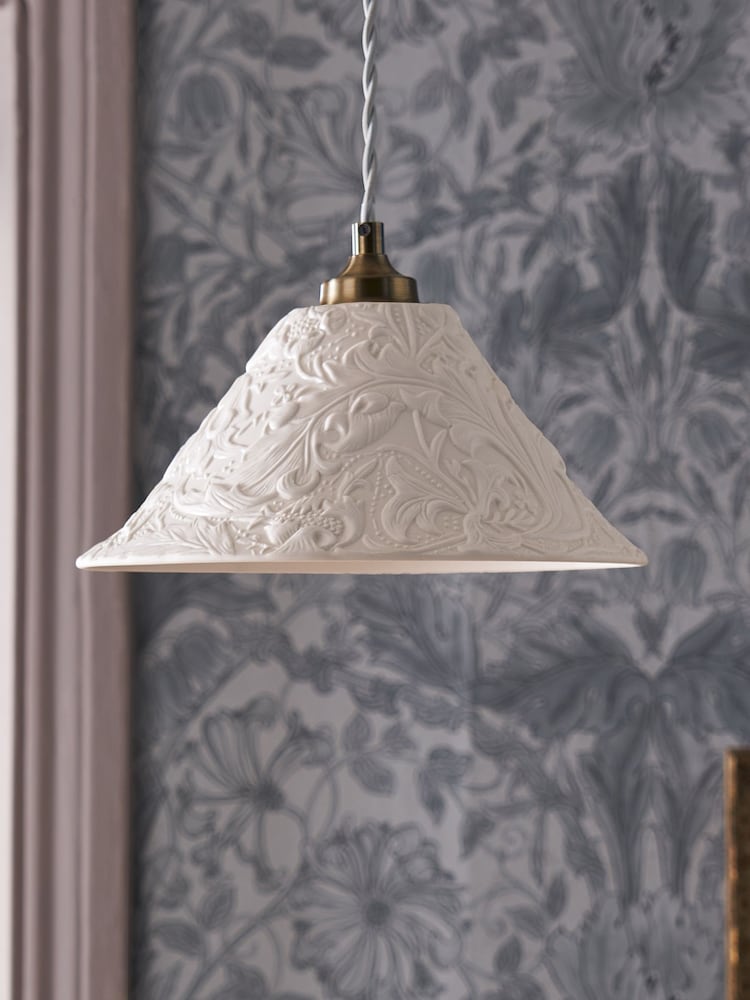 Morris & Co Cream Bachelors Button Ceramic Ceiling Pendant - Image 2 of 5