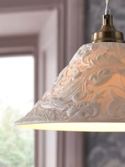 Morris & Co Cream Bachelors Button Ceramic Ceiling Pendant - Image 4 of 5
