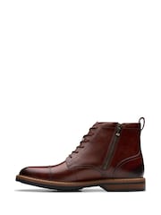 Clarks Brown Leather Adwin Cap Boots - Image 2 of 7