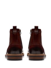 Clarks Brown Leather Adwin Cap Boots - Image 5 of 7