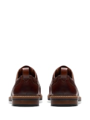 Clarks Brown Standard Fit (G) Leather Aldwin Limit Shoes - Image 5 of 8
