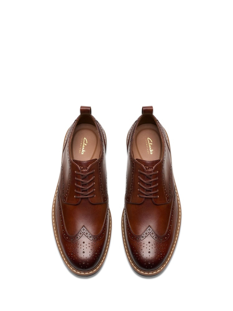 Brown Clarks Oliver Limit Burgundy Clarks Burgundy Brogues On Sale - Main Image