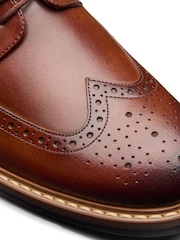 Clarks Brown Standard Fit (G) Leather Aldwin Limit Shoes - Image 8 of 8