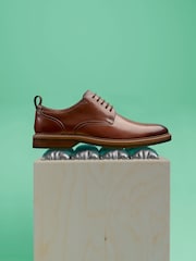 Clarks Brown Standard Fit (G) Leather Aldwin Limit Shoes - Image 9 of 10