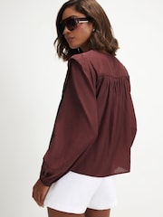 River Island Red Smock Yoke Blouse - Image 2 of 4