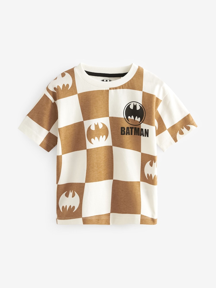 Tan Brown Short Sleeve Batman 100% Cotton T-Shirt (3mths-8yrs) - Image 1 of 3