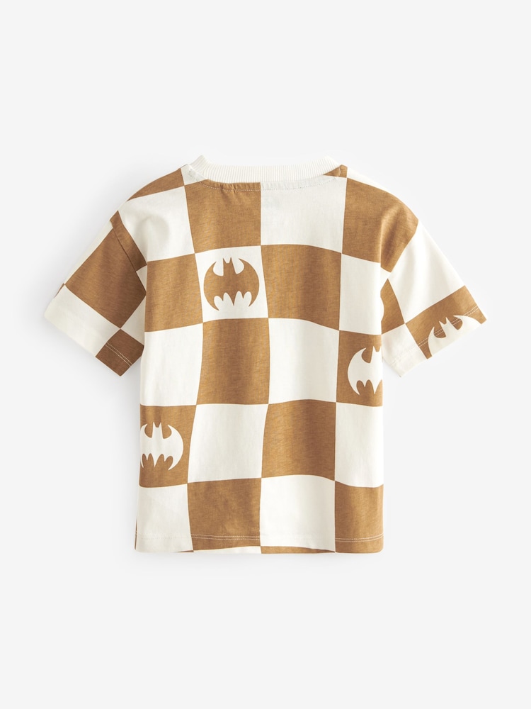 Tan Brown Short Sleeve Batman 100% Cotton T-Shirt (3mths-8yrs) - Image 2 of 3