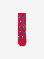 Navy Blue/Red Paddington Bear Ankle Socks 4 Pack - Image 4 of 5