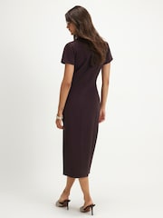 River Island Brown Button Cap Sleeve Midi Dress - Image 2 of 4