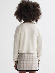 Reiss Ivory Emili 9-14 yrs Wool Blend V-Neck Cardigan - Image 5 of 6