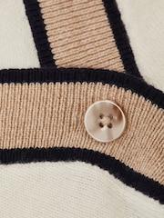 Reiss Ivory Emili 9-14 yrs Wool Blend V-Neck Cardigan - Image 6 of 6