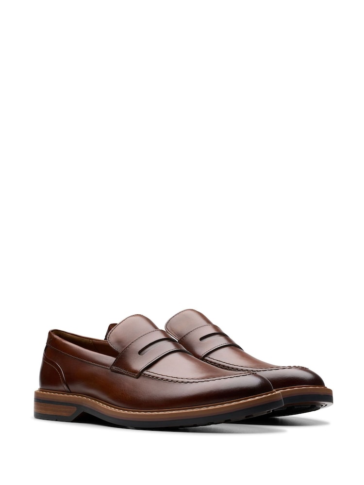 Clarks Brown Aldwin Step Loafers - Image 3 of 8