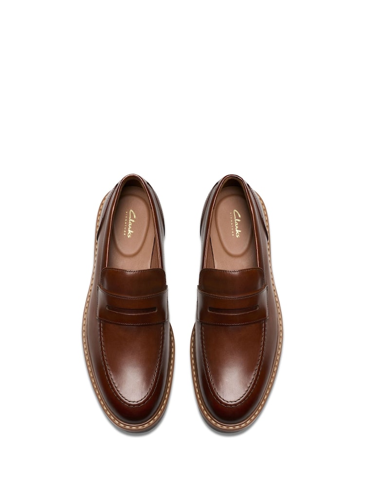 Clarks Brown Aldwin Step Loafers - Image 5 of 8