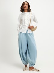 River Island White Long Sleeve Broderie Ruffle Blouse - Image 3 of 4
