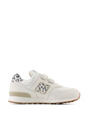New Balance White Girls Hook & Loop 574 Trainers - Image 1 of 8