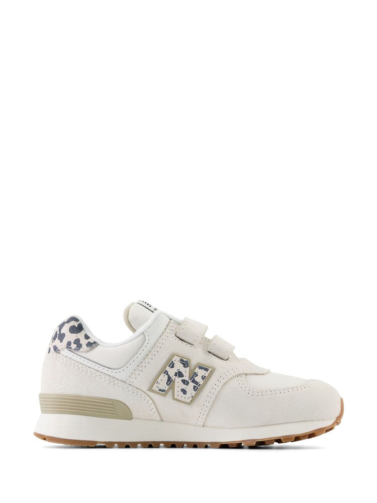 New Balance White Girls Hook & Loop 574 Trainers - Image 1 of 8