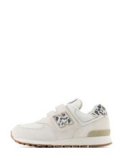 New Balance White Girls Hook & Loop 574 Trainers - Image 2 of 8