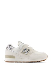 New Balance White Girls Hook & Loop 574 Trainers - Image 3 of 8