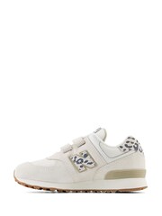New Balance White Girls Hook & Loop 574 Trainers - Image 4 of 8