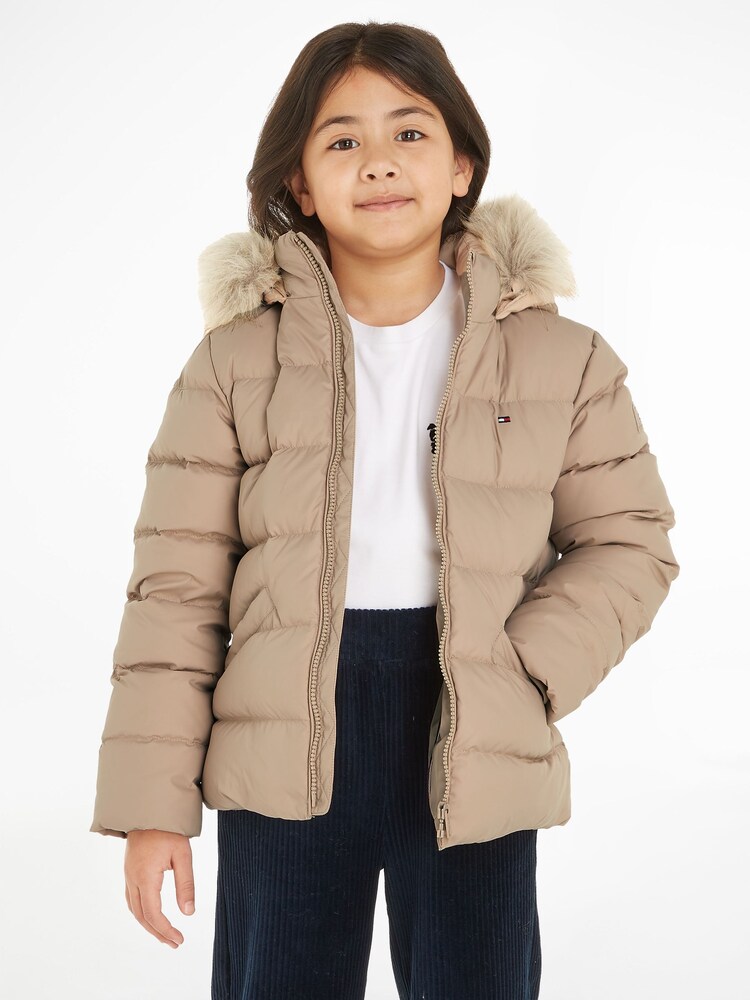 Tommy Hilfiger Kids Cream Essential Down Hood Jacket - Image 1 of 6