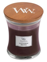 Woodwick Purple Medium Hourglass Scented Candle with Crackle Wick Blackberry - Image 2 of 3