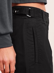 Black Pleat Front Wide Leg Chino Trousers - Image 5 of 7