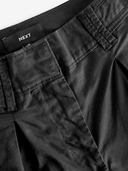 Black Pleat Front Wide Leg Chino Trousers - Image 7 of 7