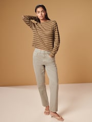 Stone 100% Cotton Column Mom Jeans - Image 1 of 6