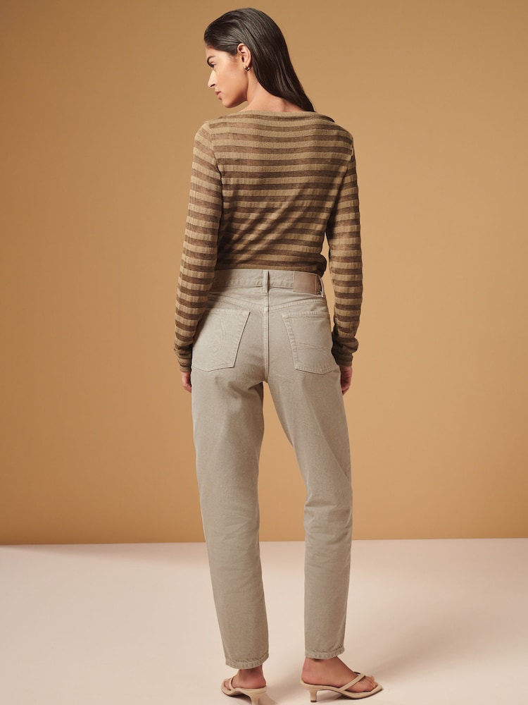 Stone 100% Cotton Column Mom Jeans - Image 2 of 6