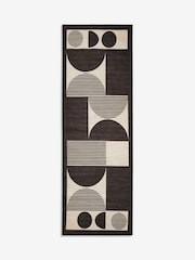 Monochrome Washable Pebla Geometric Shapes Runner - Image 5 of 6