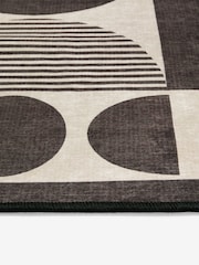 Monochrome Washable Pebla Geometric Shapes Runner - Image 6 of 6