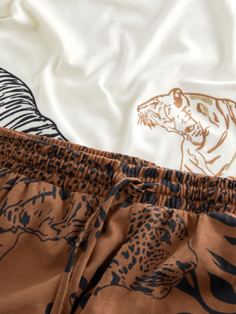 Creme/Tiger - Kurzes Pyjama-Set - Bild 9 von 9 Creme/Tiger - Kurzes Pyjama-Set - Bild 9 von 9