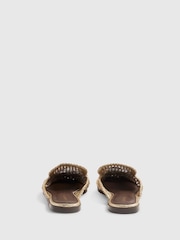 River Island Gold Woven Backless Loafers - Image 6 of 6