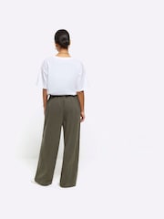 River Island Green Petite Wide Leg Relaxed Trousers - Image 2 of 4
