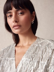 Silver Sequin Fringe Jacket - Image 5 of 6